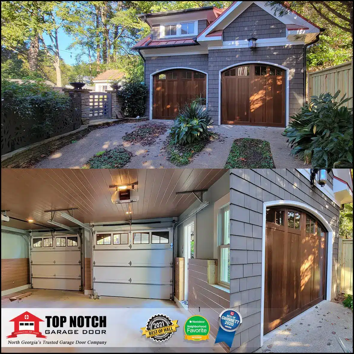 faux wood tone overlay garage doors